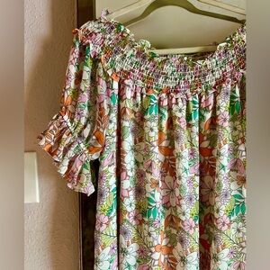 Colorful CeCe Floral Babydoll Dress with Lining - Multi-Color - Size 12